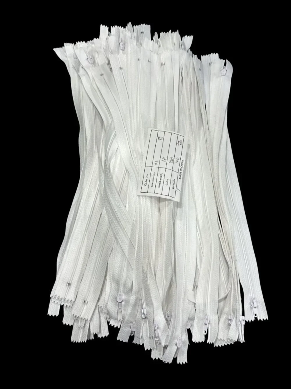 100 White Nylon #3 Zippers 14-Inch Sewing Crafts Bulk Supply